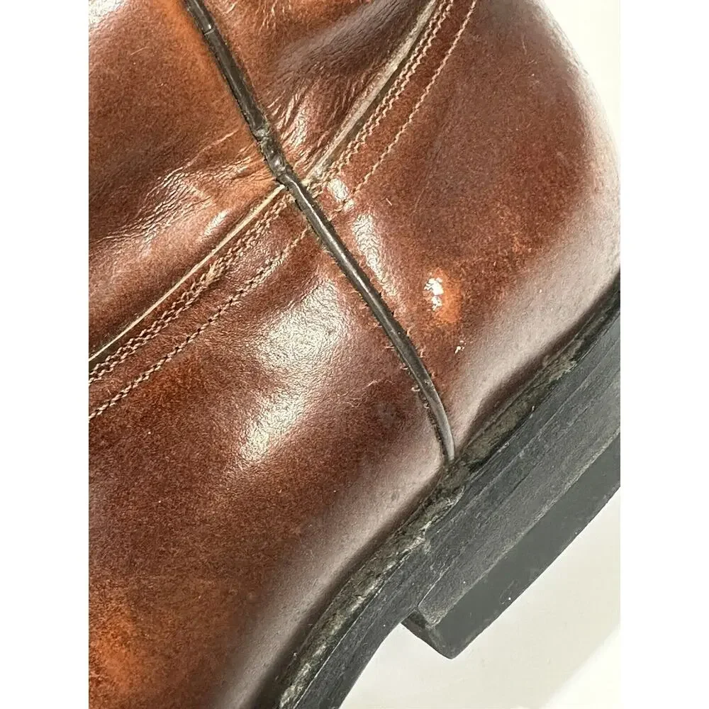 Pistolero Boots Engraved Leather Men’s Sz 7.5 Brown Cowboy Gorgeous‎